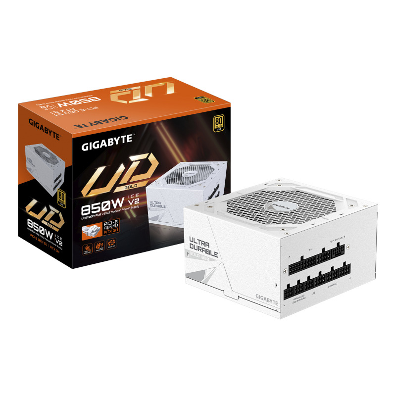 GIGABYTE UD850GM PG5 V2 ICE unidad de fuente de alimentación 850 W 20+4 pin ATX ATX Blanco